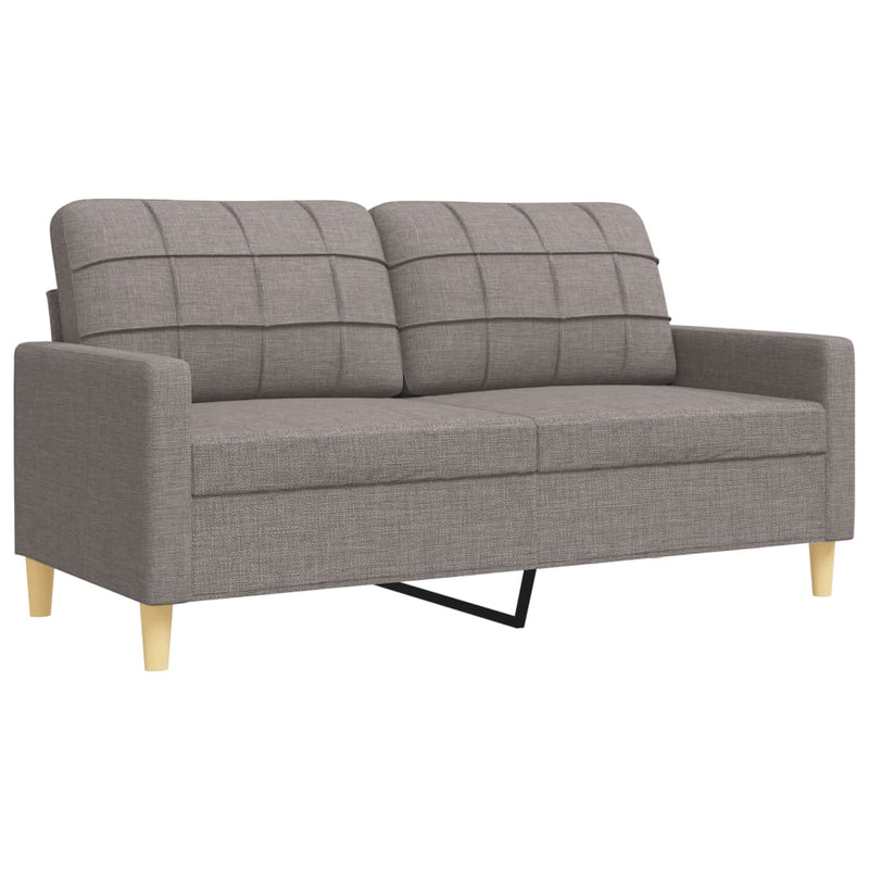 Set de canapele cu perne, 3 piese, gri taupe, textil
