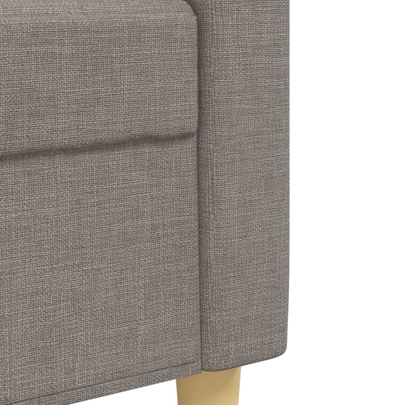 Set de canapele cu perne, 3 piese, gri taupe, textil