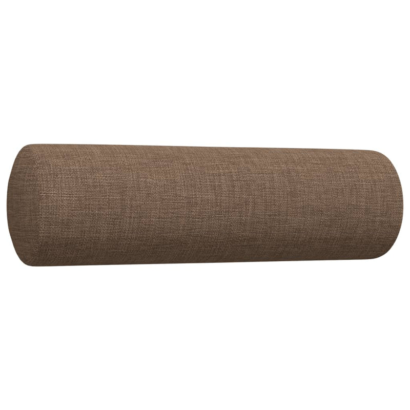 Set canapele cu taburet și perne, 4 piese, maro, textil
