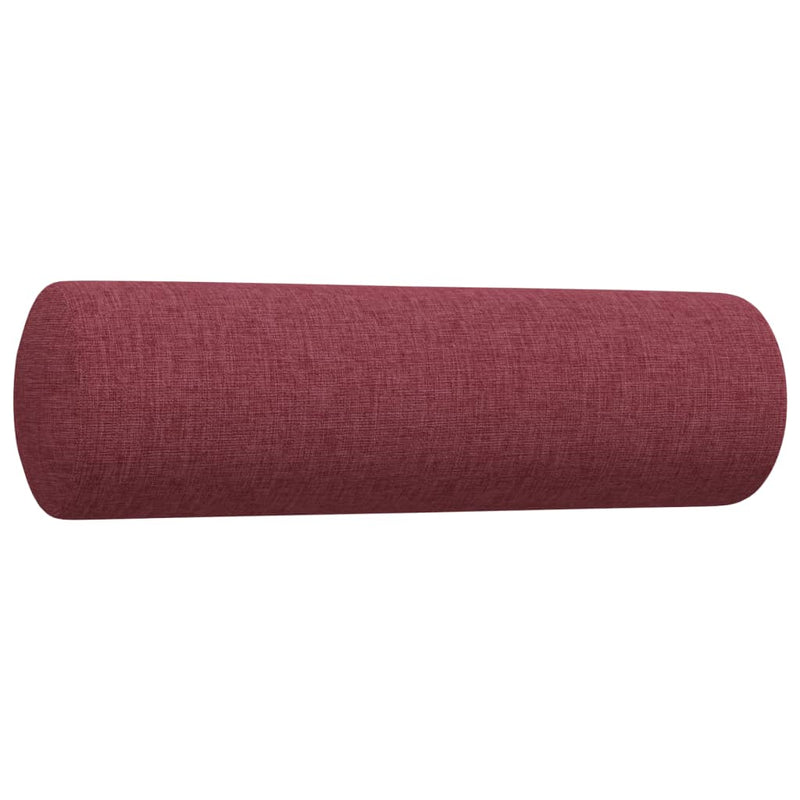 Set canapele cu taburet și perne, 4 piese, roșu vin, textil