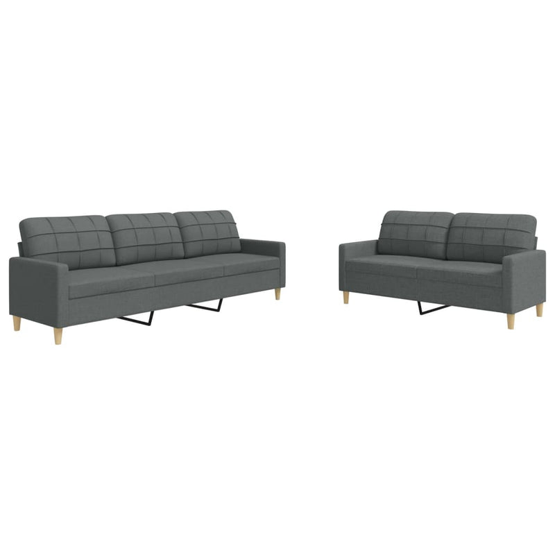 Set de canapele, 2 piese, gri închis, material textil