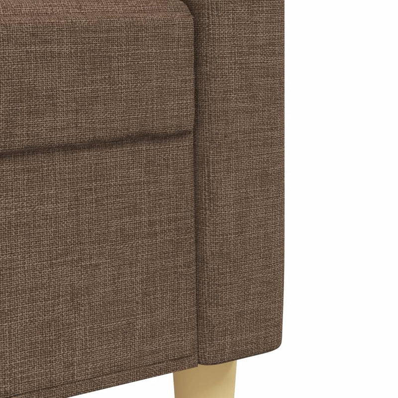 Set de canapele cu taburet, 3 piese, maro, textil