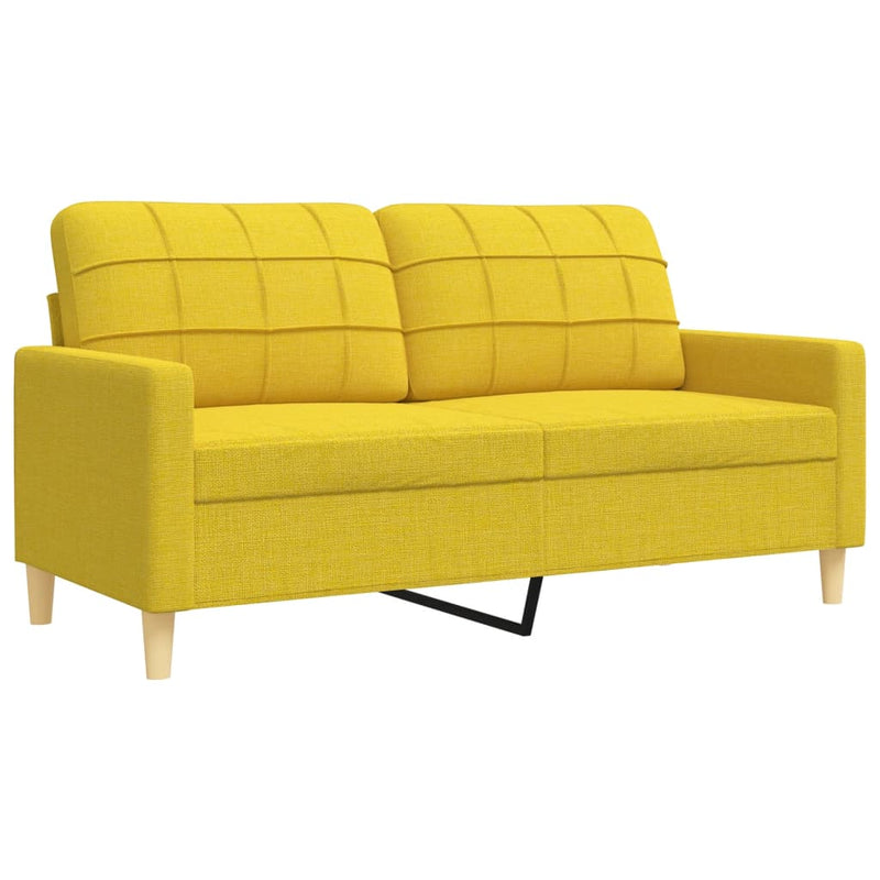 Set de canapele cu perne rulou, 2 piese, galben deschis, textil