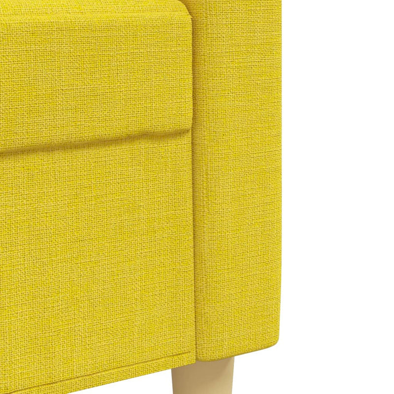 Set de canapele cu perne rulou, 2 piese, galben deschis, textil