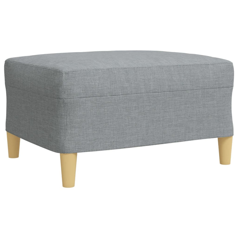 Set canapele cu taburet și perne, 3 piese, gri deschis, textil