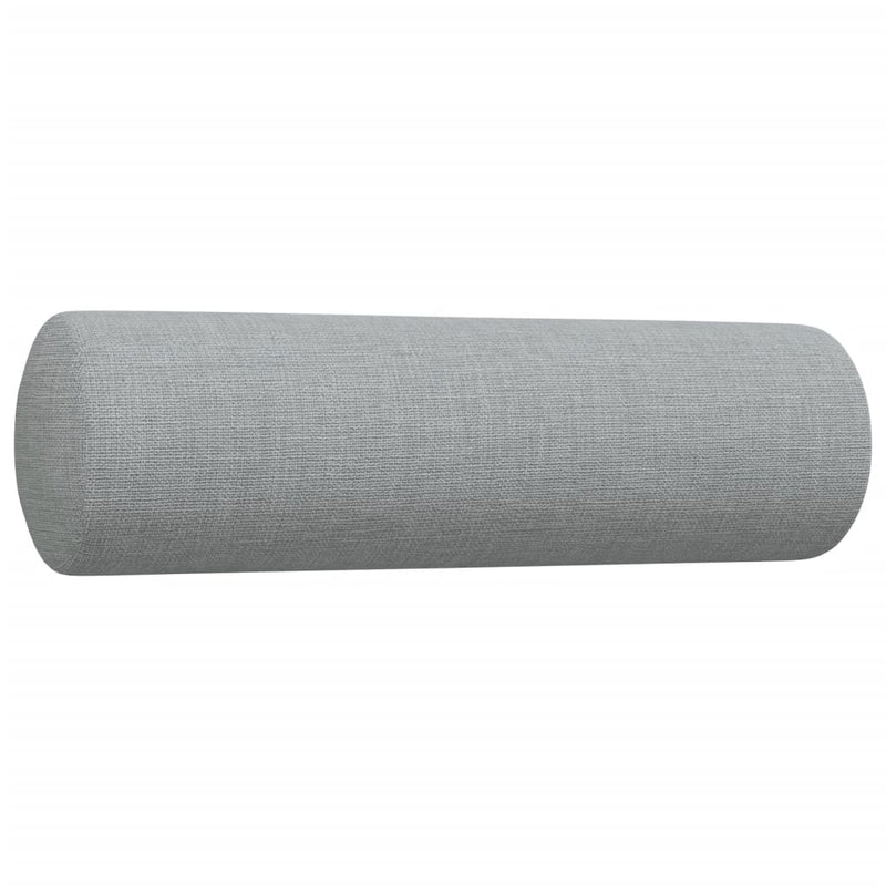 Set canapele cu taburet și perne, 3 piese, gri deschis, textil