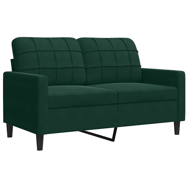 Set de canapele cu perne, 3 piese, verde închis, catifea
