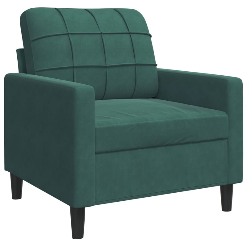 Set de canapele cu perne, 4 piese, verde închis, catifea