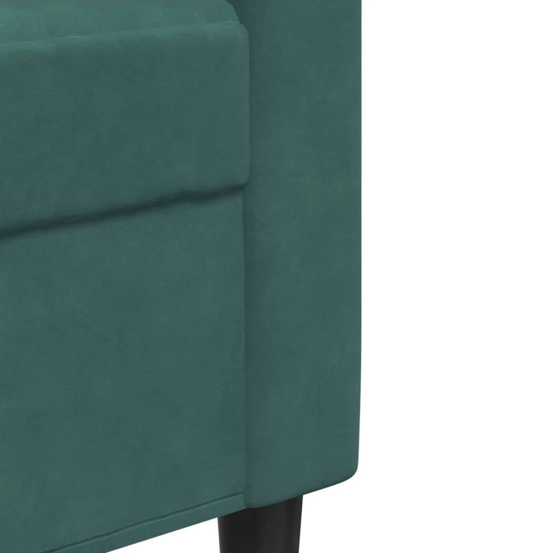 Set de canapele cu perne, 4 piese, verde închis, catifea