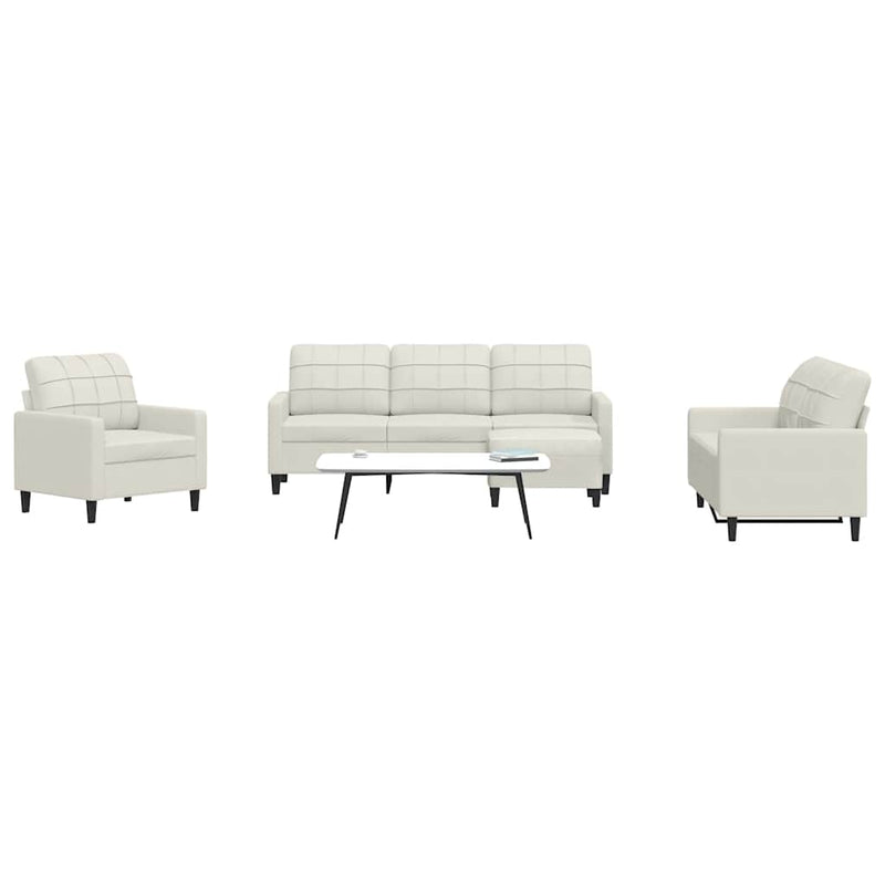 Set de canapele cu perne, 4 piese, crem, catifea