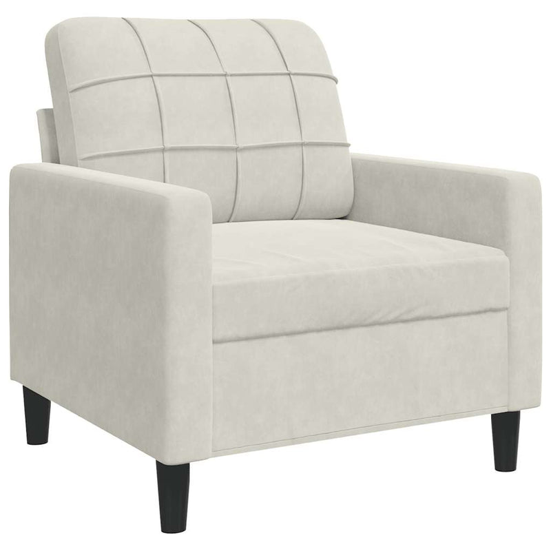 Set de canapele cu perne/rulouri, 4 piese, crem, catifea