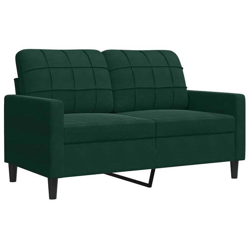 Set de canapele cu perne, 2 piese, verde închis, catifea