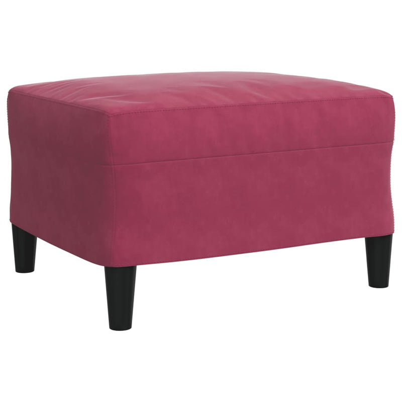 Set canapea cu perne, 3 piese, roșu vin, catifea