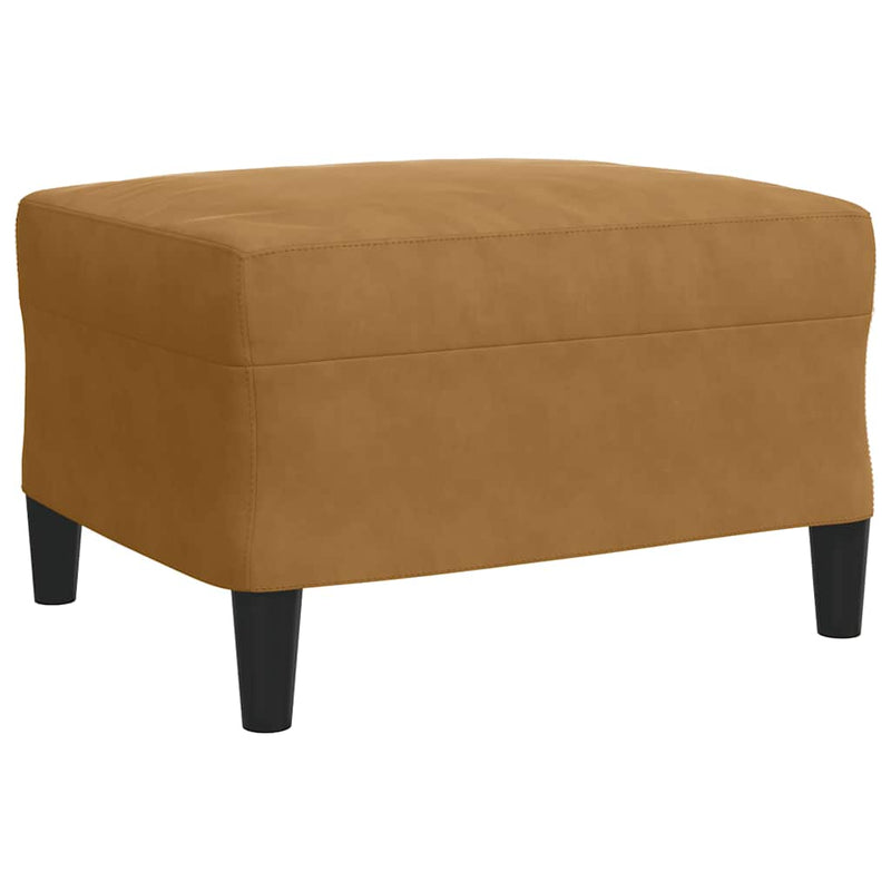 Set de canapele cu perne, 3 piese, maro, catifea