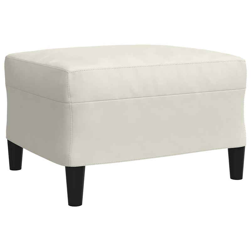 Set de canapele cu perne/rulouri, 3 piese, crem, catifea