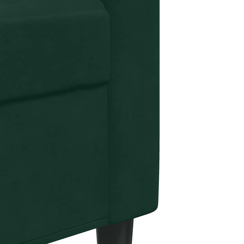 Set de canapele cu perne, 3 piese, verde închis, catifea