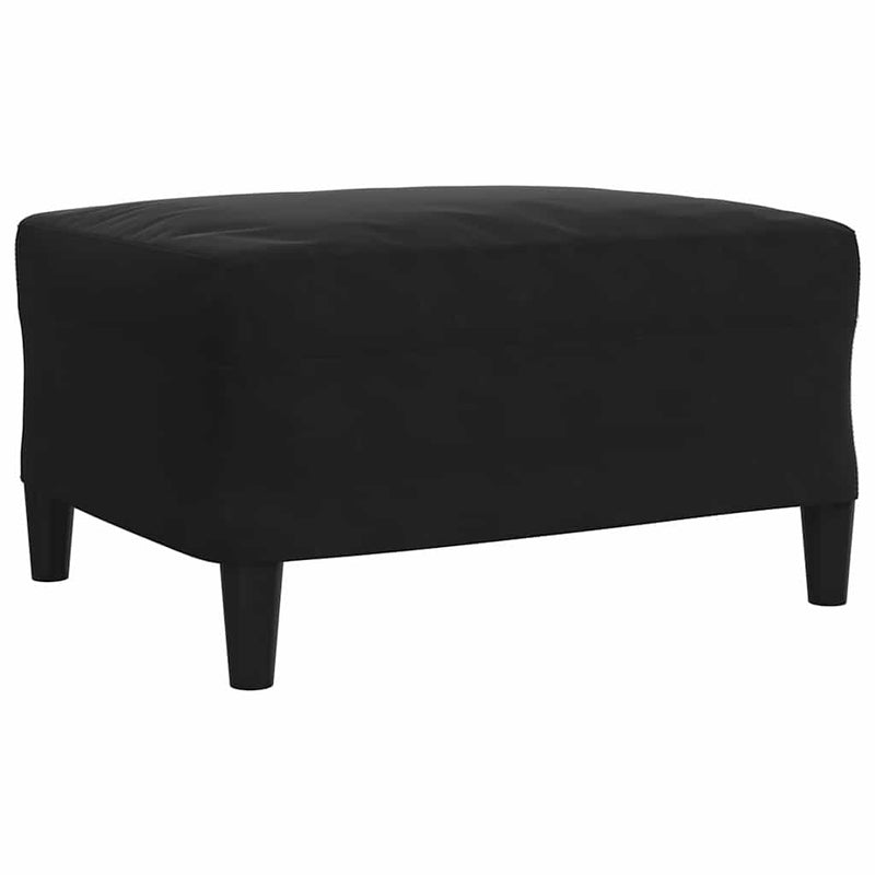 Set de canapele cu perne/rulouri, 4 piese, negru, catifea
