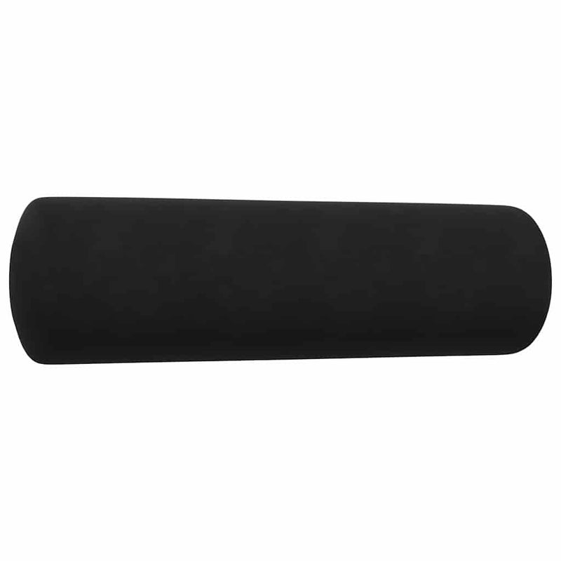 Set de canapele cu perne/rulouri, 4 piese, negru, catifea