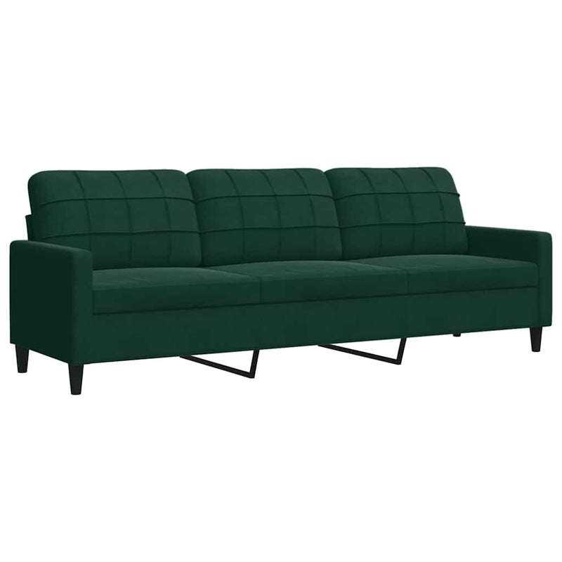 Set de canapele cu perne, 2 piese, verde închis, catifea