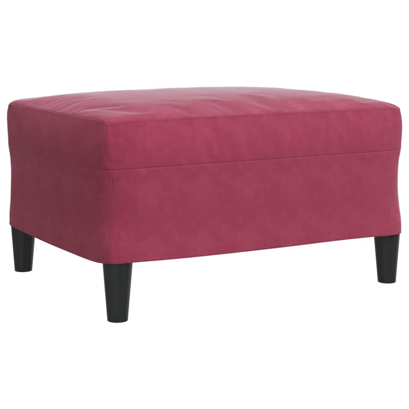 Set canapea cu perne, 3 piese, roșu vin, catifea