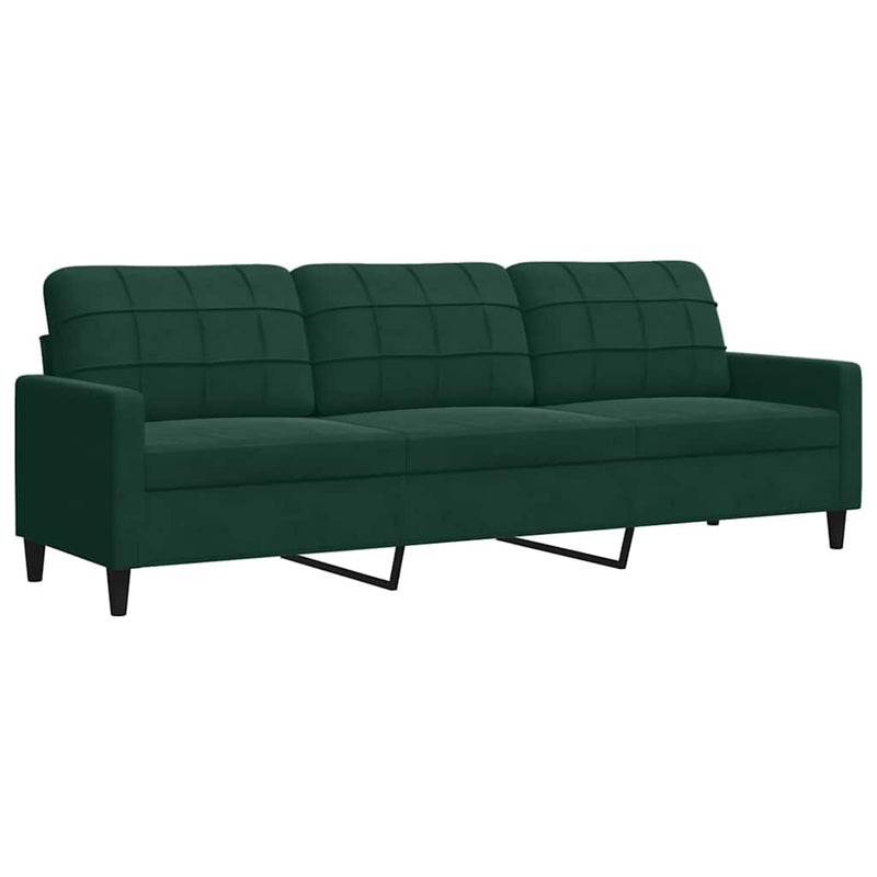 Set canapele cu perne/rulouri, 2 piese, verde închis, catifea