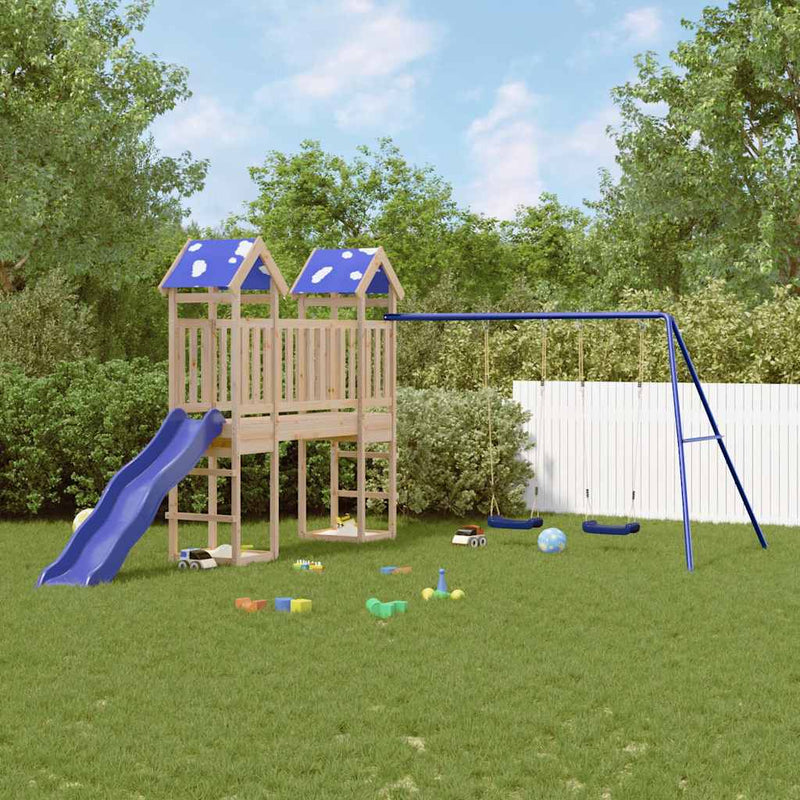 Set de joacă pentru exterior, lemn masiv de pin