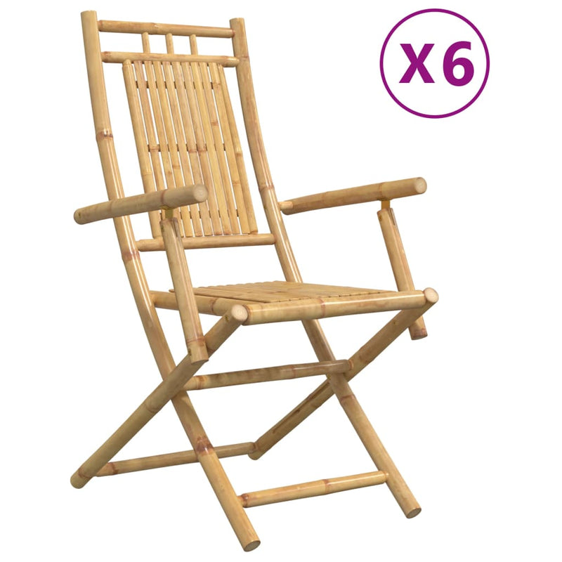 Scaune pliante 6 buc 53x66x99 cm Bambus