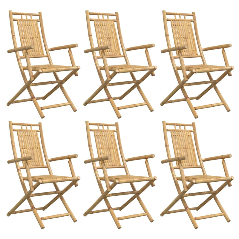 Scaune pliante 6 buc 53x66x99 cm Bambus