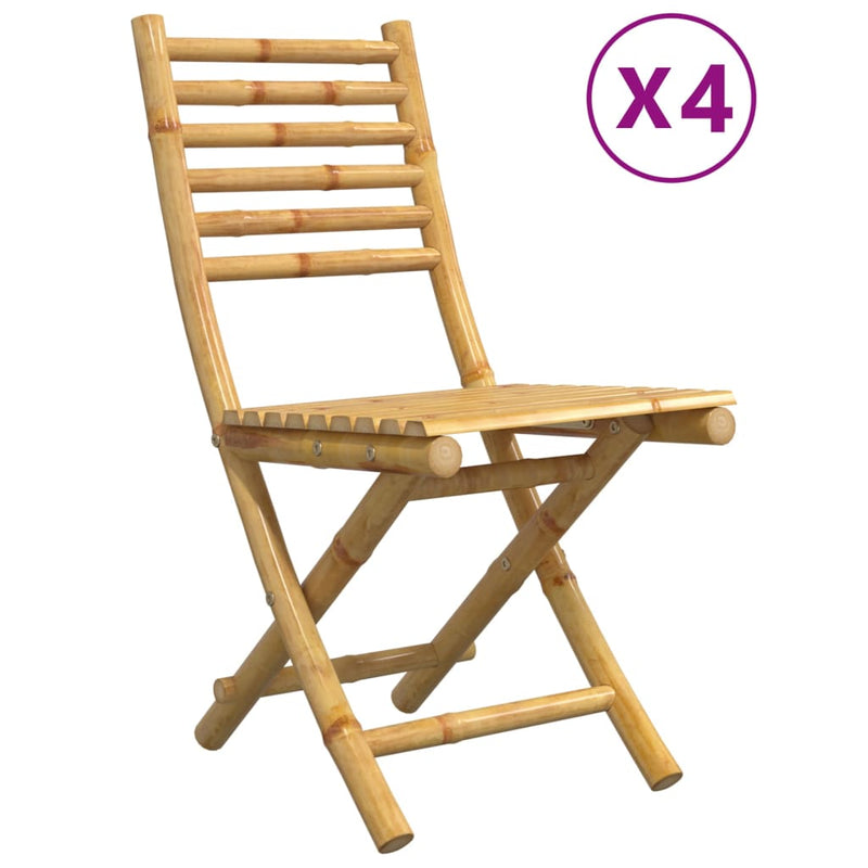 Scaune pliante 4 buc 43x54x88 cm Bambus