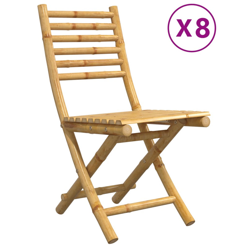 Scaune pliante 8 buc 43x54x88 cm Bambus