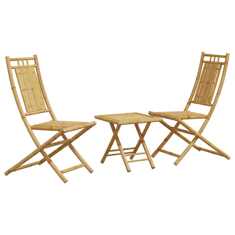 Set mobilier bistro, 3 piese, bambus