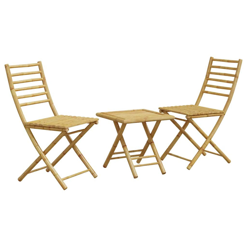 Set mobilier bistro, 3 piese, bambus