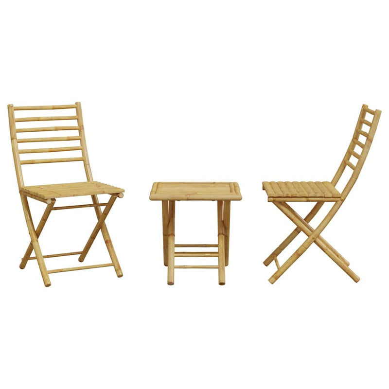 Set mobilier bistro, 3 piese, bambus