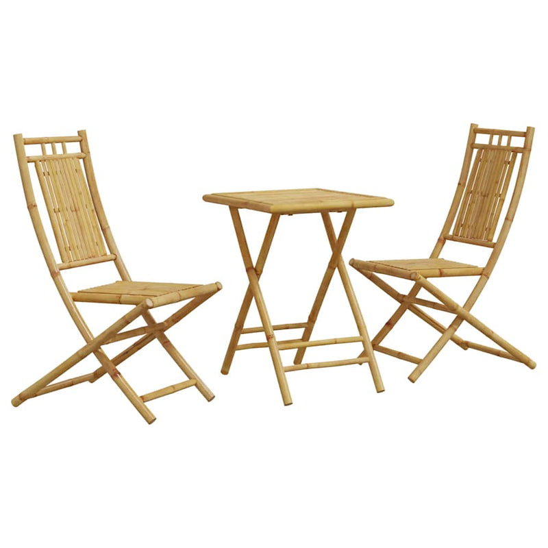 Set mobilier bistro, 3 piese, bambus