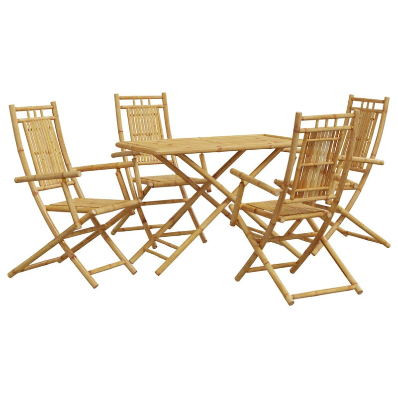 Set mobilier de grădină, 5 piese, bambus