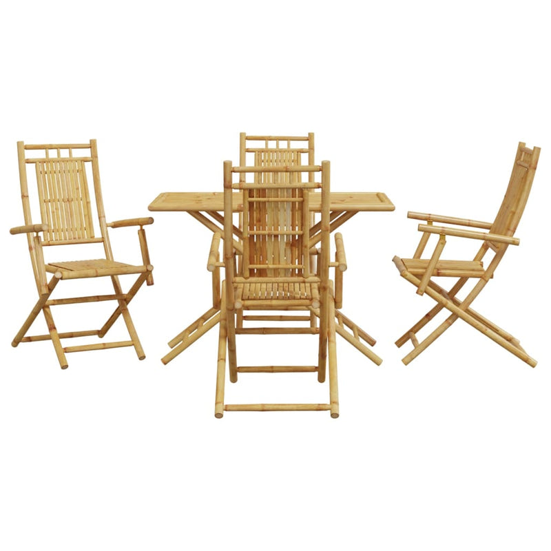 Set mobilier de grădină, 5 piese, bambus