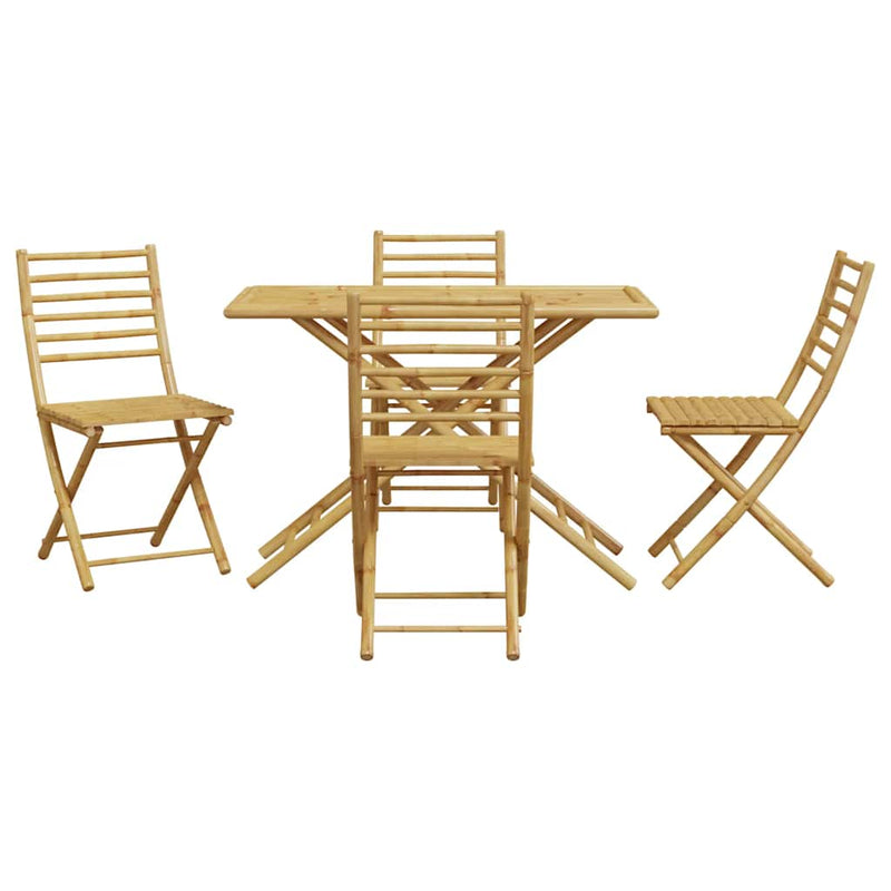 Set mobilier de grădină, 5 piese, bambus