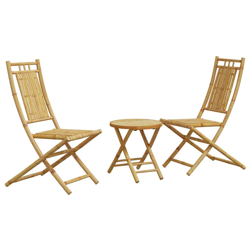 Set mobilier bistro, 3 piese, bambus