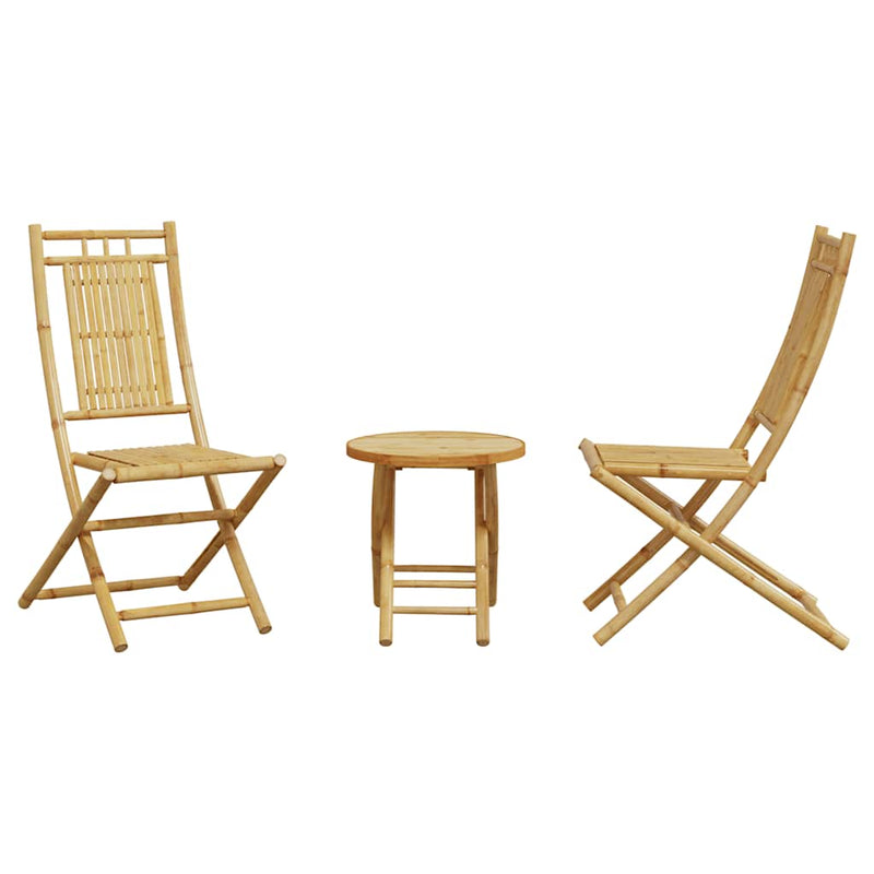 Set mobilier bistro, 3 piese, bambus