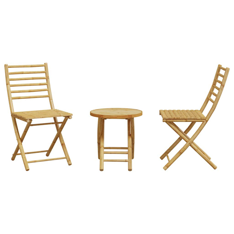 Set mobilier bistro, 3 piese, bambus