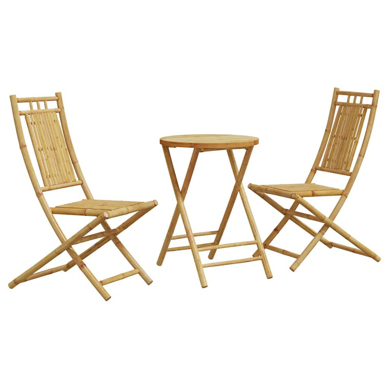 Set mobilier bistro, 3 piese, bambus