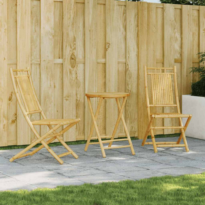 Set mobilier bistro, 3 piese, bambus