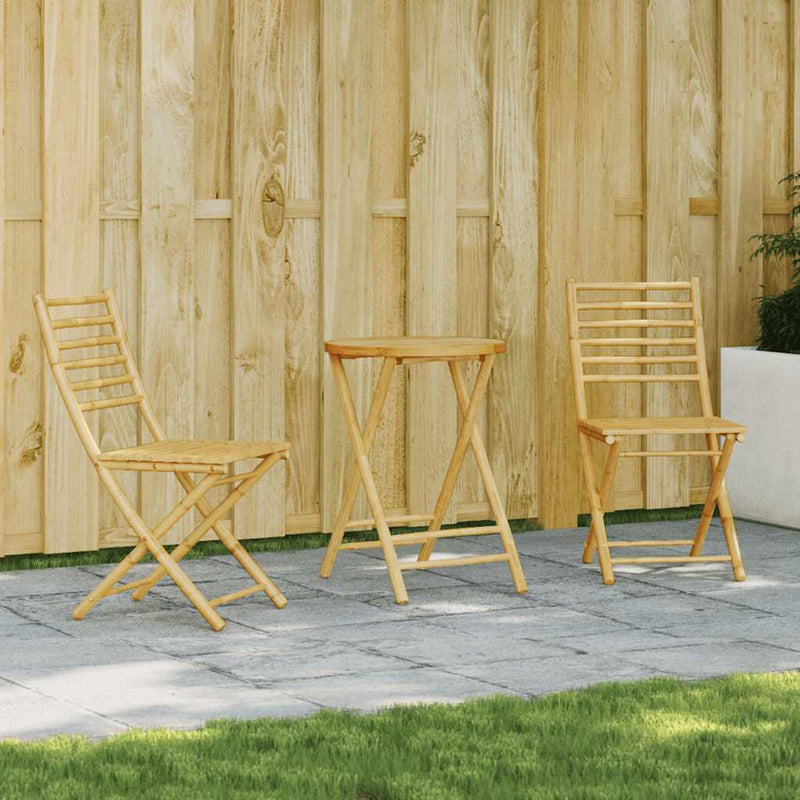 Set mobilier bistro, 3 piese, bambus