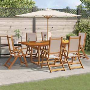 Set mobilier de grădină, 7 piese, lemn masiv acacia/textilenă