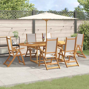 Set mobilier de grădină, 7 piese, lemn masiv acacia/textilenă