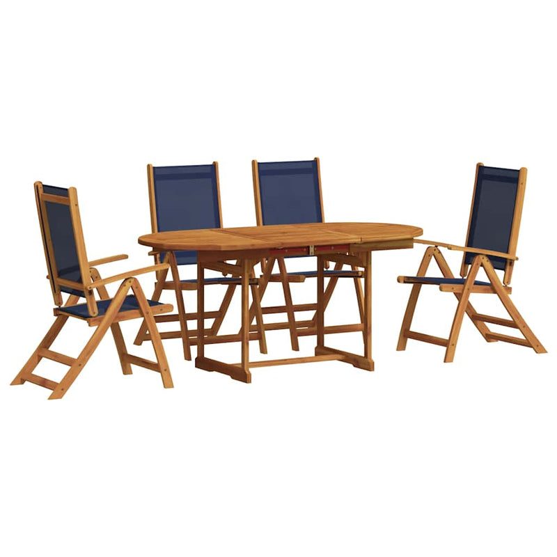 Set mobilier de grădină, 5 piese, lemn masiv acacia/textilenă
