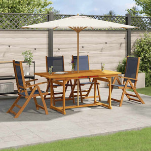 Set mobilier de grădină, 5 piese, lemn masiv acacia/textilenă
