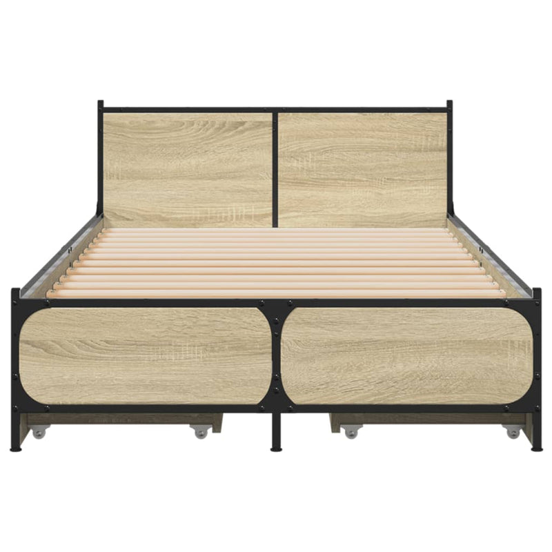 Cadru de pat cu sertare stejar sonoma 75x190 cm lemn prelucrat