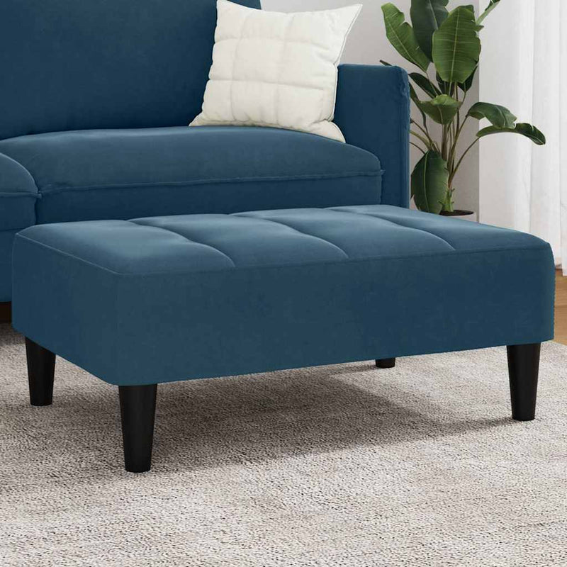 Taburet, albastru, 77x55x31 cm, catifea