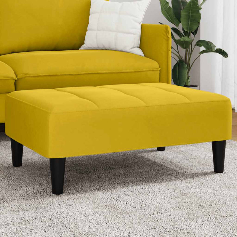 Taburet, galben, 77x55x31 cm, catifea